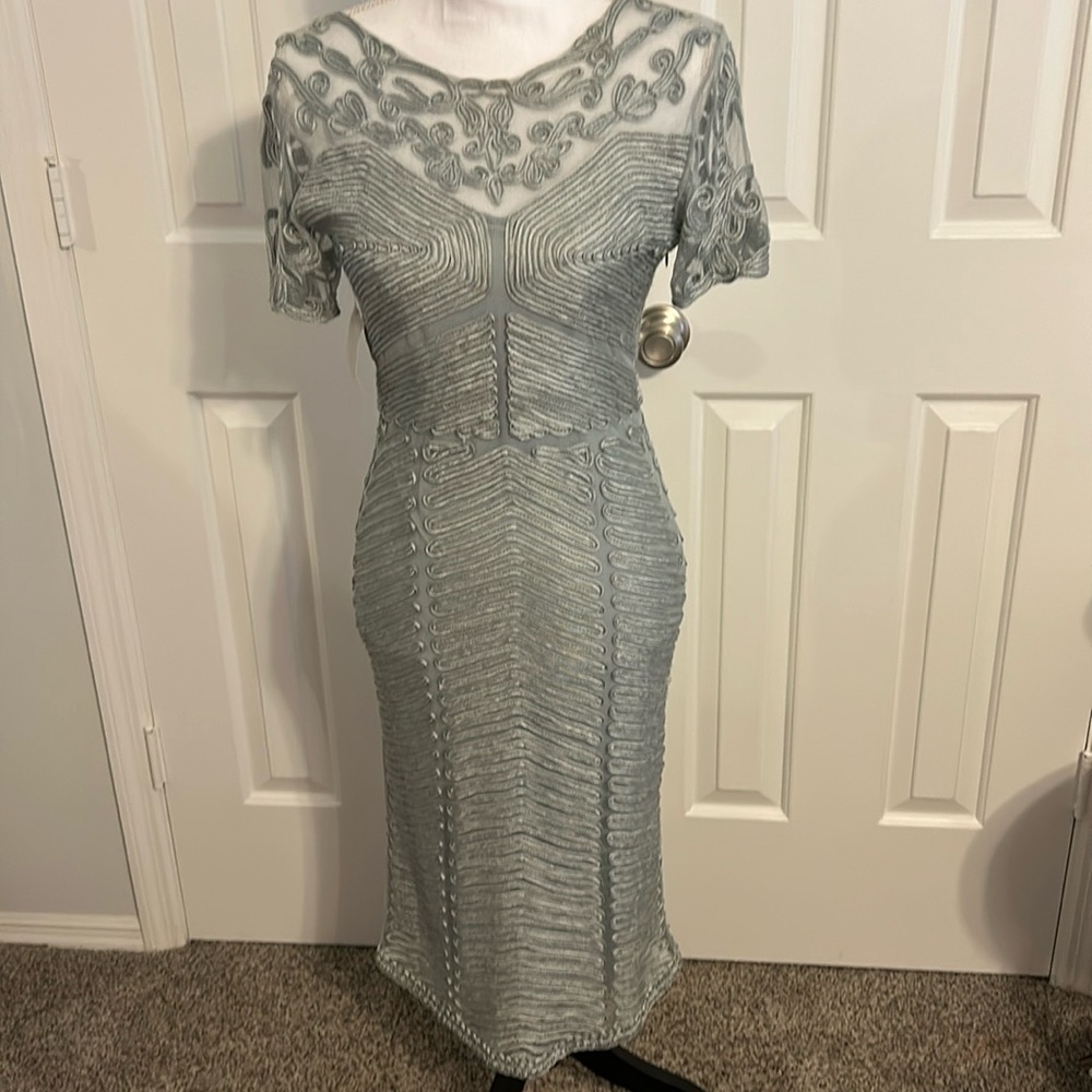 Dusty blue cocktail dress
